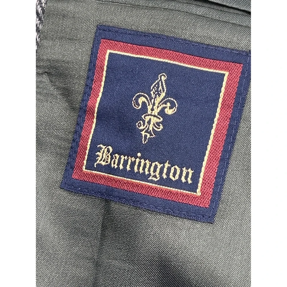 Barrington Wool Blazer Mens Grey Herringbone Two Button Sport Coat Jacket